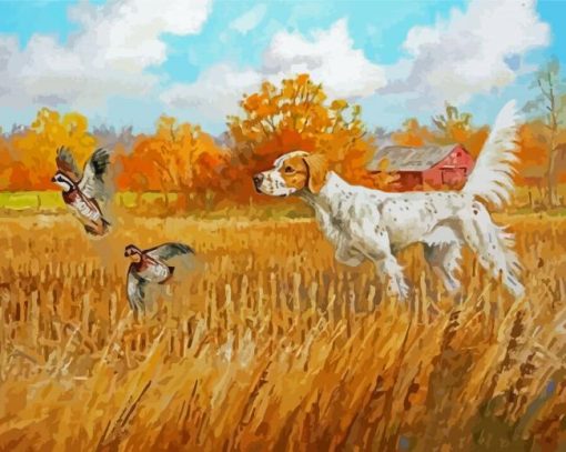 Quails Bird Hunting paint by number