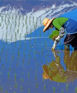 Rice Planting By A Woman paint by number