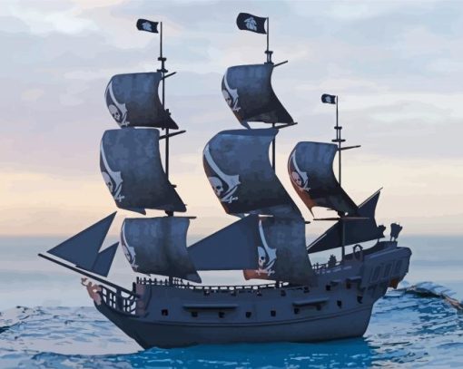 Sea Black Pearl Ship paint by number