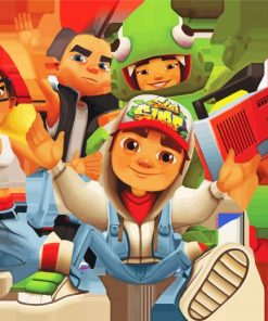 Subway Surfers Jake And Friends paint by number