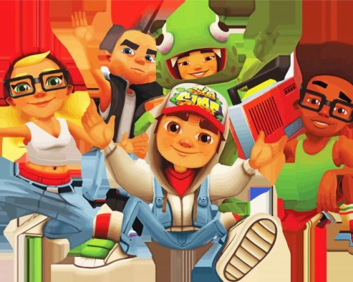 Subway Surfers Jake And Friends paint by number