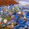 The Fish Market In Mekong paint by number