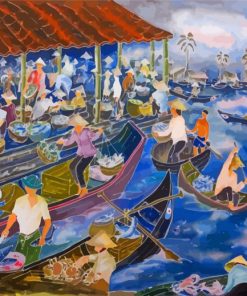 The Fish Market In Mekong paint by number