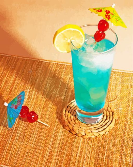 Tropical Blue Lady Cocktail paint by numpber