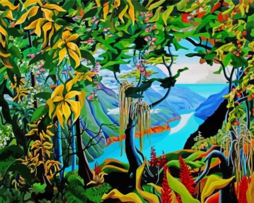 Tropical Borneo Island Art paint by number