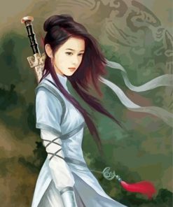 Warrior Chinese Girl Anime paint by number