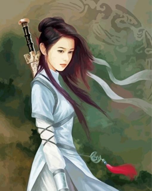 Warrior Chinese Girl Anime paint by number