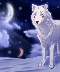 White Wolf In The Snow Art paint by number