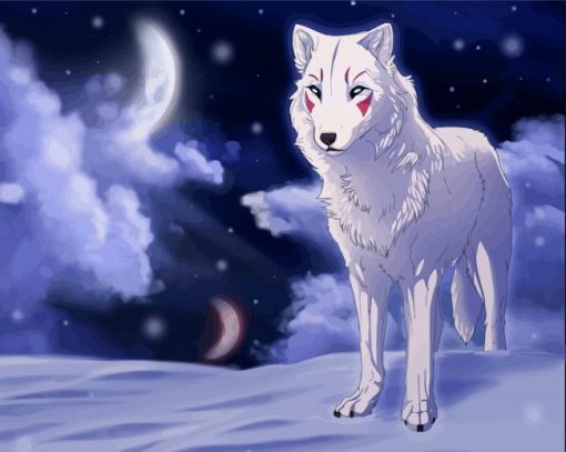 White Wolf In The Snow Art paint by number