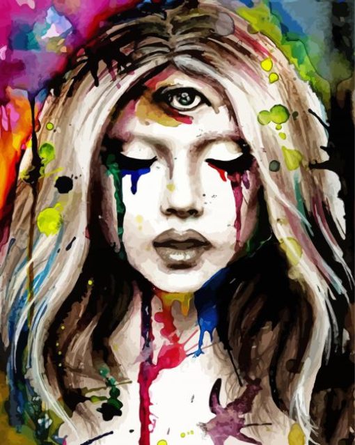 Woman With Third Eye paint by number