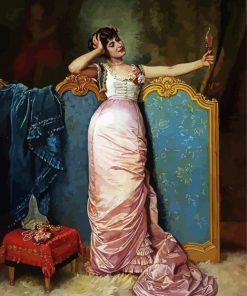 Admiring Her Looks By Auguste Toulmouche paint by number