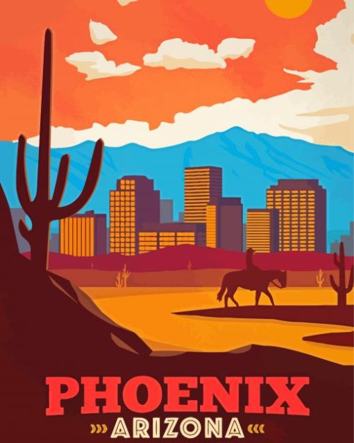 Arizona Phoenix City Poster paint by number