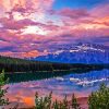 Beautiful Sunset In Two Jack Lake paint by number