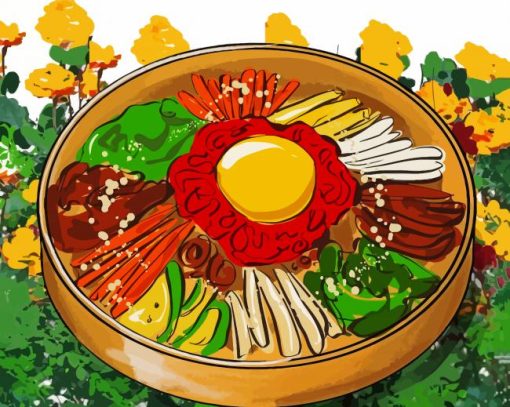 Bibimbap Art paint by number