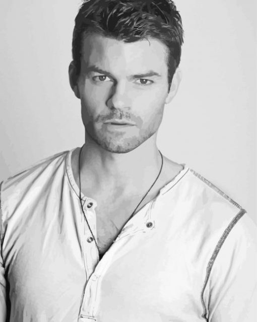 Black And White Canadian Actor Daniel Gillies paint by number