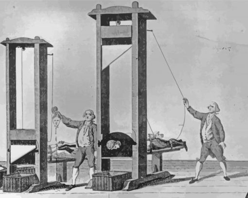 Black And White Guillotine Execution paint by number