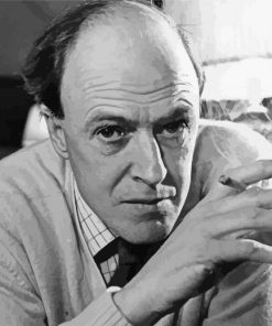 Black And White Roald Dahl Novelist paint by number