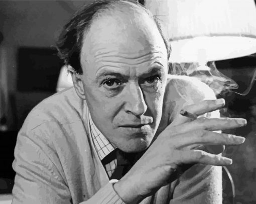 Black And White Roald Dahl Novelist paint by number