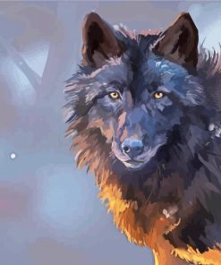 Black And Brown Wolf paint by number