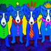 Blue Dogs Animals paint by number