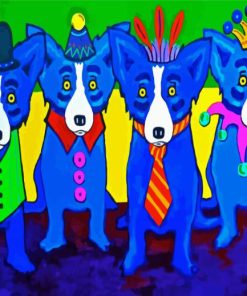 Blue Dogs Animals paint by number