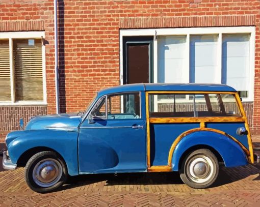 Blue Morris Minor Traveller paint by number