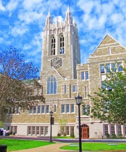 Boston College Gasson Hall paint by number