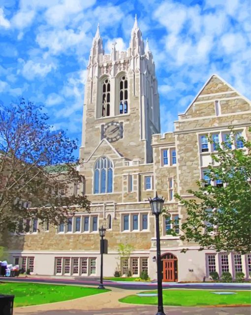 Boston College Gasson Hall paint by number