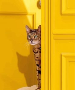 Cat Yellow Wall paint by number