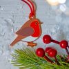 Christmas Robin Bird Decoration paint by number