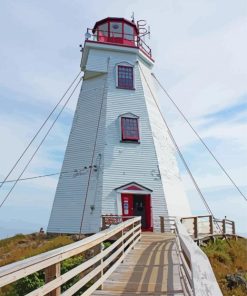 Close Up Grand Manan Lighthouse paint by number