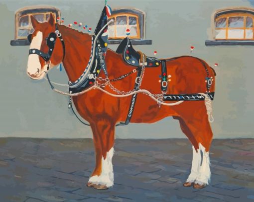 Clydesdale Horse paint by number