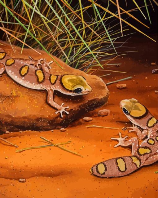 Desert Gecko Reptile paint by number