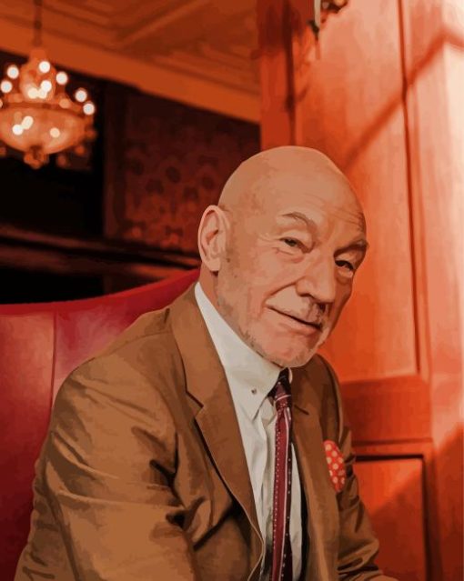 English Actor Patrick Stewart paint by number