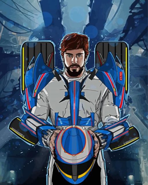 Fernando Alonso Racing Driver Art paint by number