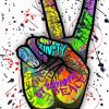 Graffiti Peace Sign Hand paint by number