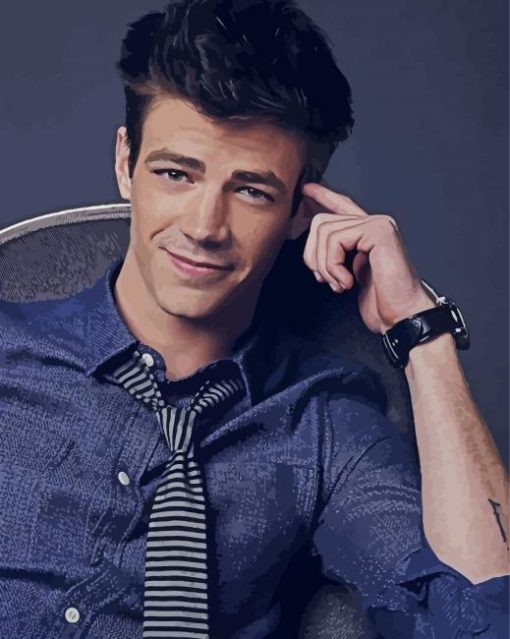 Handsome Grant Gustin paint by number