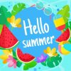 Hello Summer Tropical Poster paint by number