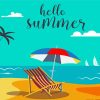 Hello Summer Tropical Beach Poster paint by number