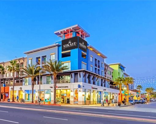 Huntington Beach California Buildings paint by number