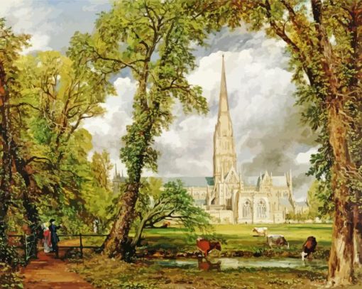 John Constable Salisbury Cathedral paint by number