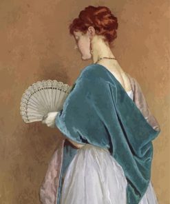 Lady With Hand Fan paint by number