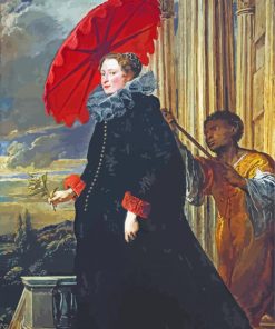 Marchesa Elena Grimaldi Cattaneo By Antoin Van Dyck paint by number