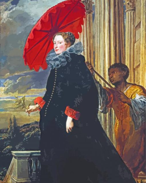 Marchesa Elena Grimaldi Cattaneo By Antoin Van Dyck paint by number