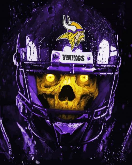 Minnesota Vikings Skull paint by number