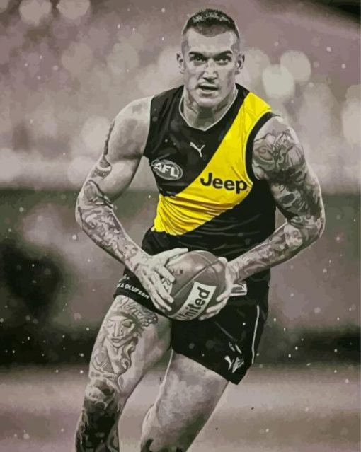 Monochrome Richmond Tigers Player paint by number