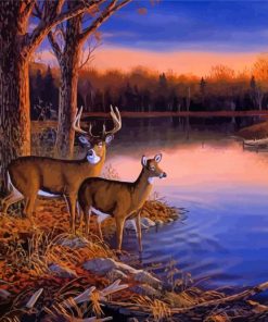 Nature Scene With Deer paint by number