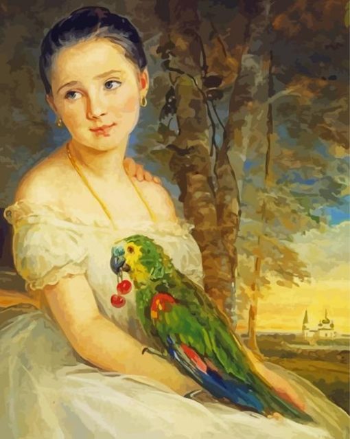 Parrot And Lady paint by number