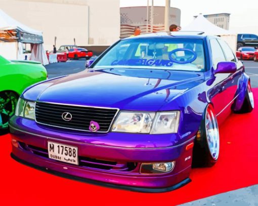 Purple Lexus Ls400 paint by number