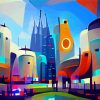 Sci Fi City Landscape paint by number